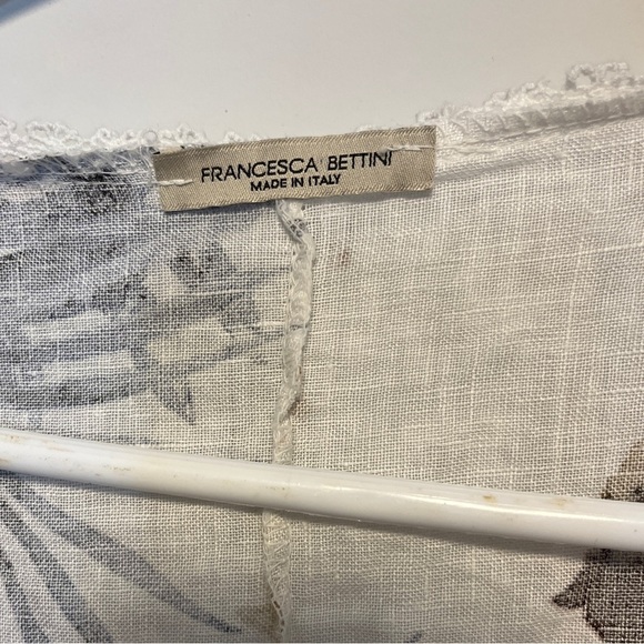 Francesca Bettini Linen Tropical Floral Print Open Front Kimono Cardigan OS - Picture 8 of 8